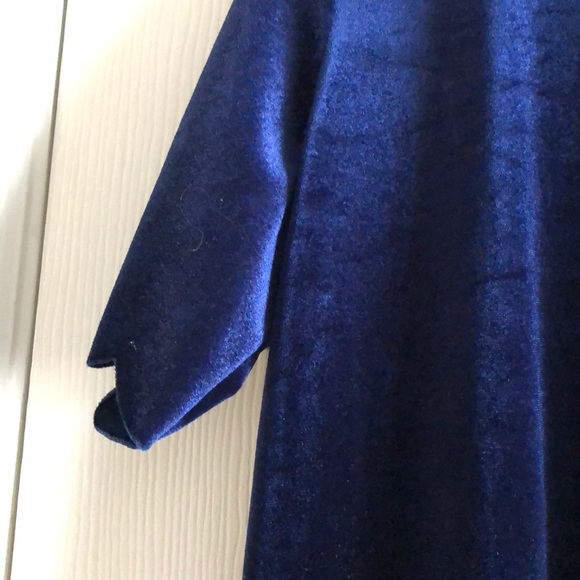 Blue velvet T-shirt dress - Picture 3 of 4